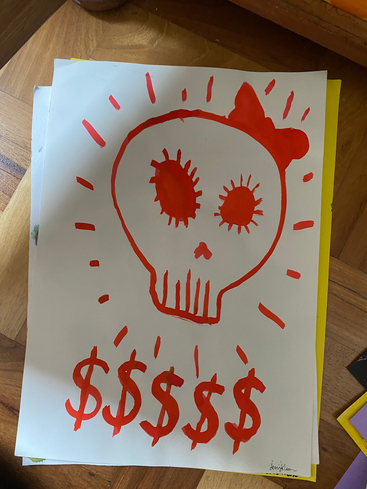 Originalverk: Skelett med rosett (A3)