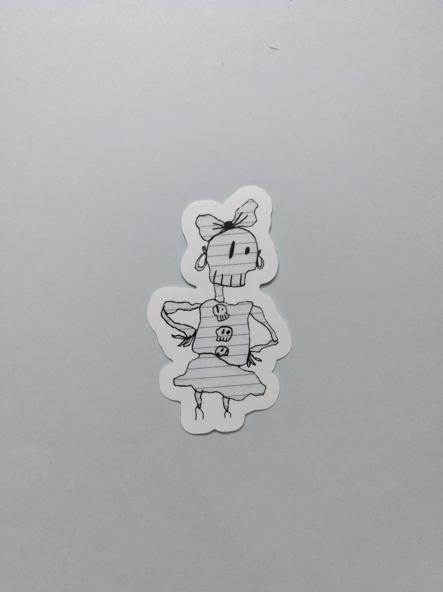 Sticker: skelettjej